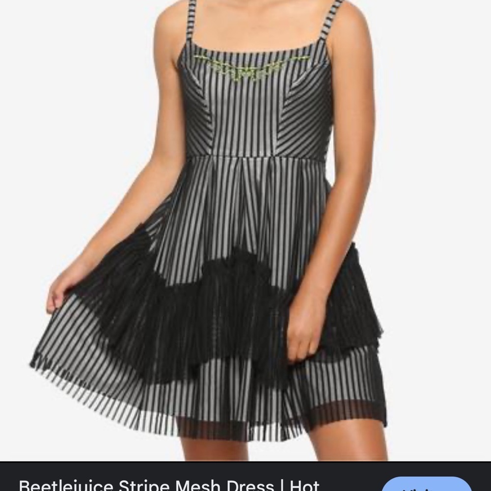 Hot topic Beetlejuice Dress Small Goth Dress Punk Rocker - Picture 3 of 16